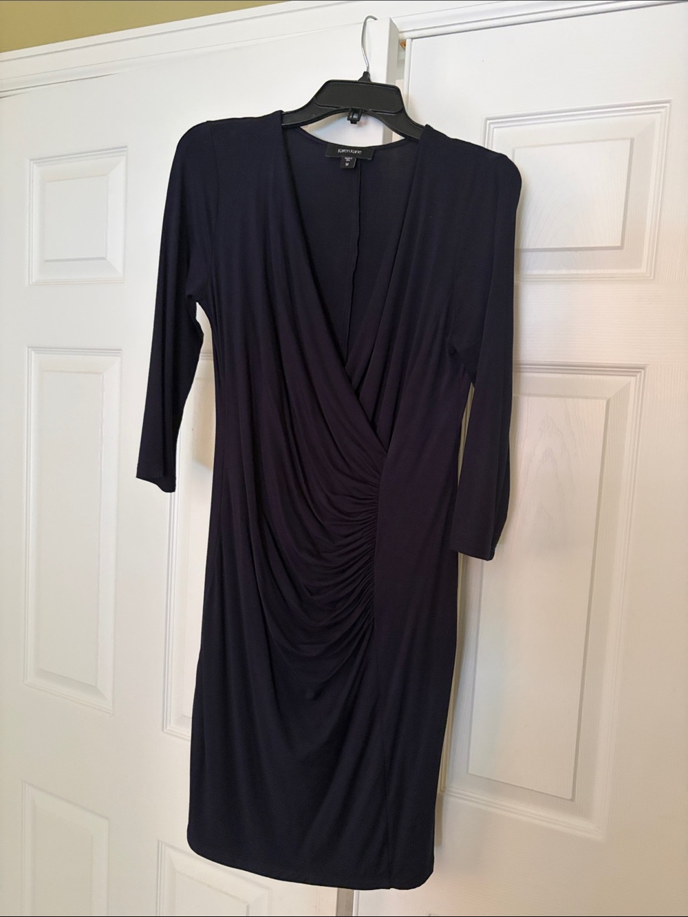Labyrinth Dark Blue Kare Kane Ruched Wrap-Front Dress - Women